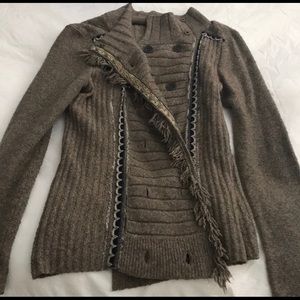 Free People tan/brown double breasted sweater